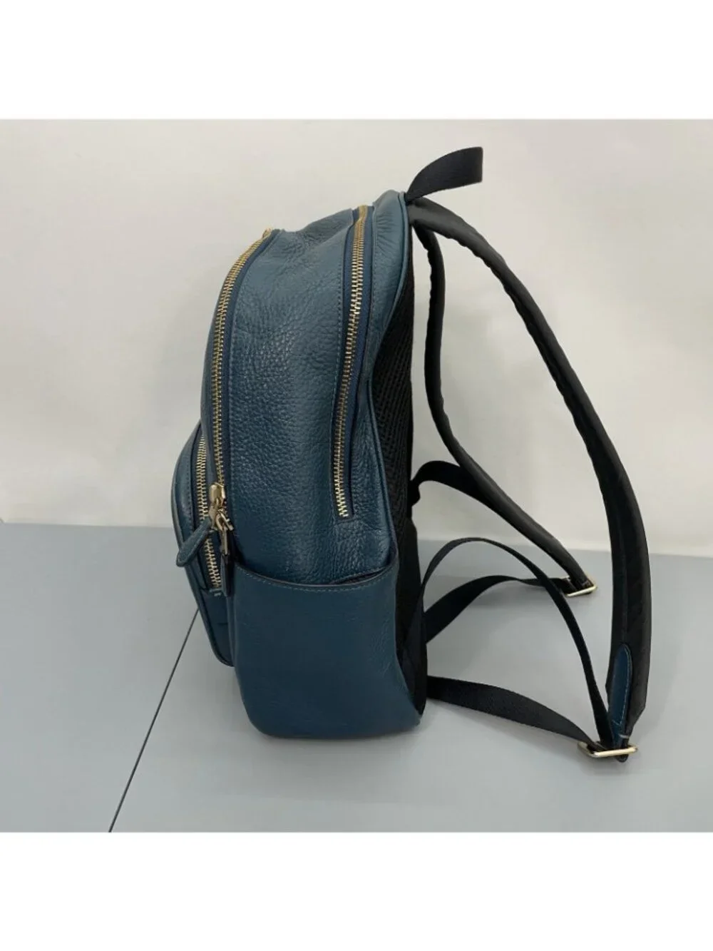 Coach Court Backpack Bag Pebbled Leather Zip 5666 Teal Green